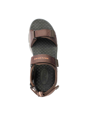 Мужские сандалии Skechers из искусственной кожи коричневые - фото 2 - Miraton