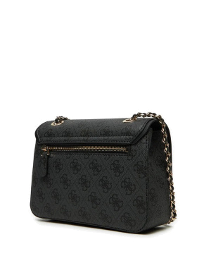 Жіноча сумка крос-боді Guess з екошкіри бежева з ланцюжком - фото 3 - Miraton