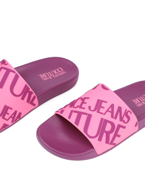 Жіночі шльопанці VERSACE JEANS COUTURE рожеві гумові - фото 5 - Miraton