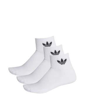 Короткие носки Adidas тканевые белые - фото 1 - Miraton