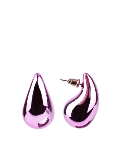 Женские серьги пуссеты капли MIRATON фиолетовый металлик фото 1