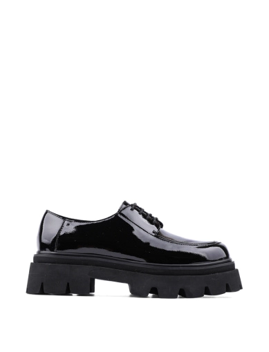 Жіночі туфлі оксфорди чорні наплакові фото 1