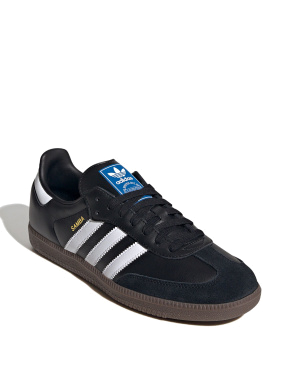 Жіночі кеди Adidas Samba шкіряні чорні - фото 4 - Miraton