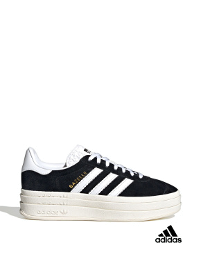 Женские кеды Adidas Gazelle Bold замшевые черные - фото 1 - Miraton