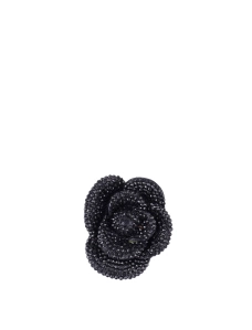 Жіноча брошка MIRATON чорного кольору з камінням - фото  - Miraton