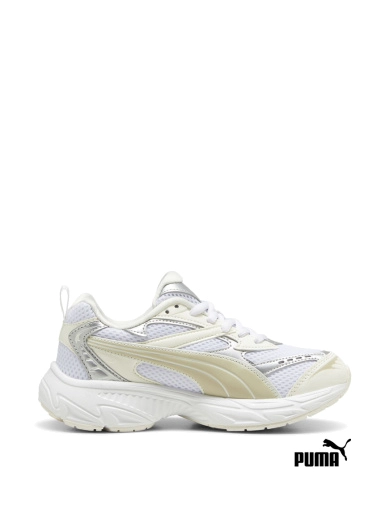 Жіночі кросівки PUMA Morphic Metallic зі штучної шкіри білі фото 1