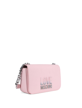 Жіноча сумка крос-боді Love Moschino з екошкіри молочного кольору - фото 2 - Miraton