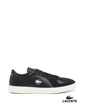 Чоловічі кеди Lacoste шкіряні чорні - фото 1 - Miraton