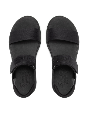 Жіночі сандалі Skechers D'Lux Walker тканинні чорні - фото 5 - Miraton