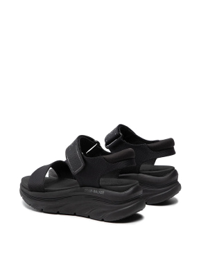 Жіночі сандалі Skechers D'Lux Walker тканинні чорні - фото 3 - Miraton