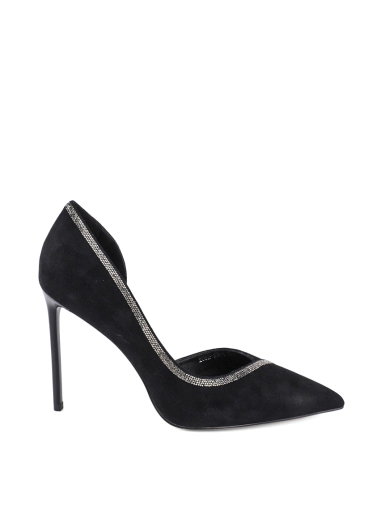 Жіночі туфлі велюрові чорні фото 1