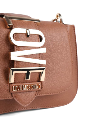 Жіноча сумка через плече Love Moschino з екошкіри помаранчева - фото 4 - Miraton