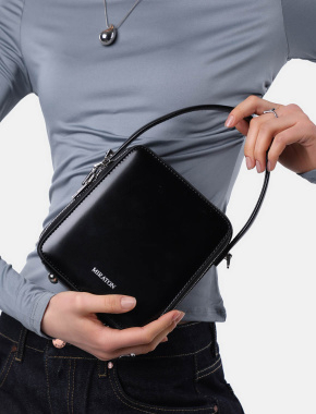 Жіноча сумка camera bag MIRATON шкіряна чорна - фото 1 - Miraton