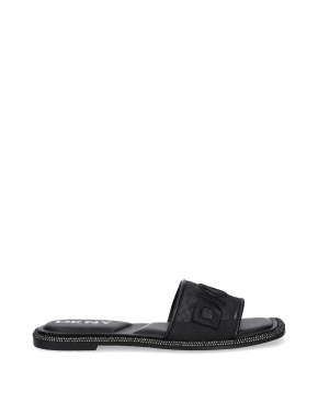 Жіночі шльопанці DKNY шкіряні чорні - фото 1 - Miraton