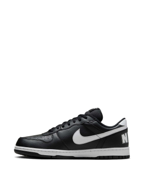 Мужские кеды Nike BIG LOW кожаные черные - фото 2 - Miraton