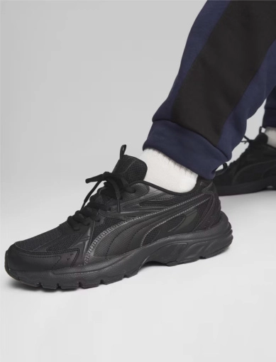 Мужские кроссовки PUMA Milenio Tech черные из искусственной кожи фото 1