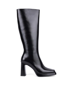 Женские сапоги JEFFREY CAMPBELL Maximal кожаные черные  с подкладкой из натуральной кожи - фото  - Miraton