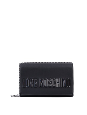 Жіноча сумка крос-боді Love Moschino з екошкіри чорна з логотипом - фото 1 - Miraton