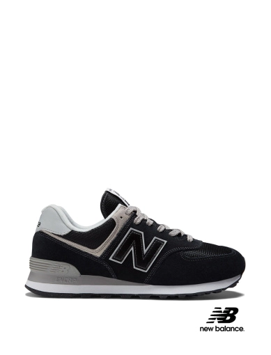 Чоловічі кросівки New Balance 574 замшеві чорні (ML574EVB) фото 1