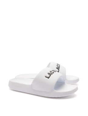 Женские шлепанцы Lacoste резиновые белые - фото 2 - Miraton