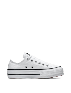 Женские кеды Converse Chuck Taylor All Star Lift Platform тканевые белые - фото 2 - Miraton