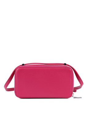 Женская сумка camera bag DKNY из экокожи бордовая с логотипом - фото 3 - Miraton