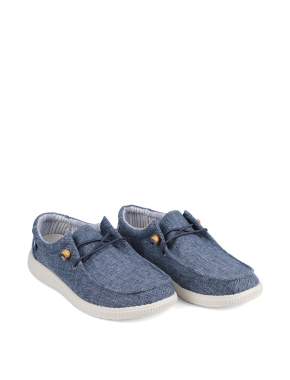 Чоловічі туфлі Walk in Pitas WP150 WALLABI LINEN тканинні блакитні - фото 3 - Miraton