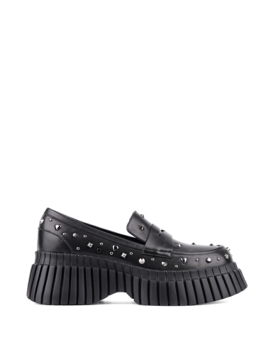 Жіночі туфлі лофери MIRATON шкіряні чорні фото 1