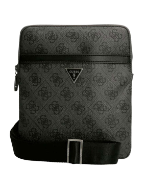 Мужская сумка мессенджер Guess из экокожи черная - фото 1 - Miraton