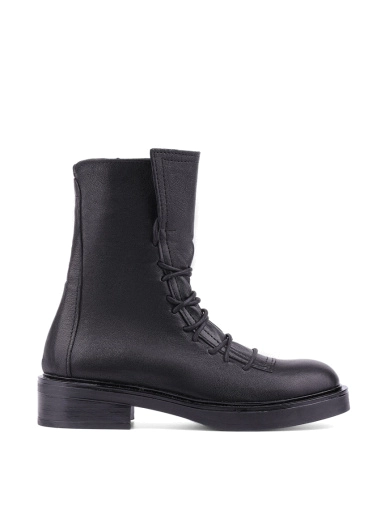 Женские ботинки высокие черные кожаные фото 1