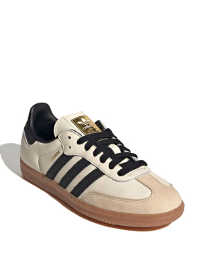Женские кеды Adidas Samba кожаные молочного цвета - фото 3 - Miraton
