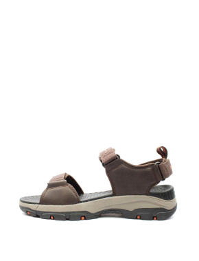 Мужские сандалии Skechers из искусственной кожи коричневые - фото 1 - Miraton