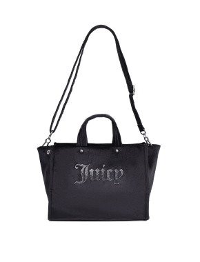 Жіноча сумка тоут Juicy Couture тканинна чорна - фото 7 - Miraton