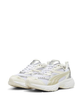 Жіночі кросівки PUMA Morphic Metallic зі штучної шкіри білі - фото 3 - Miraton