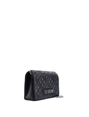 Жіноча сумка Love Moschino з екошкіри чорна з ланцюжком - фото 2 - Miraton