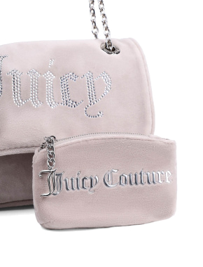 Жіноча сумка крос-боді Juicy Couture тканинна бежева - фото 4 - Miraton