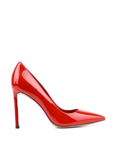 Жіночі туфлі з гострим носком червоні лакові - фото  - Miraton