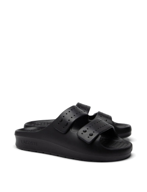 Мужские шлепанцы Lacoste резиновые черные - фото 1 - Miraton
