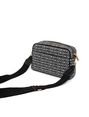 Жіноча сумка camera bag DKNY шкіряна чорна - фото 3 - Miraton