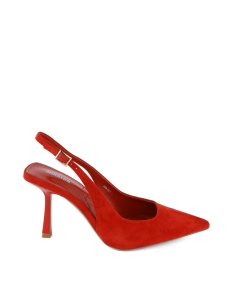 Женские туфли велюровые красные - фото  - Miraton