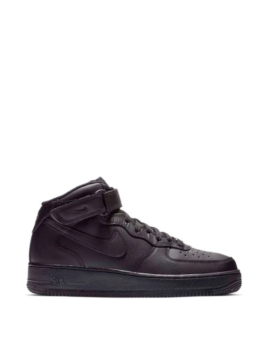 Мужские кроссовки Nike Air Force 1 Mid черные кожаные фото 1
