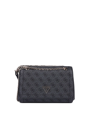 Жіноча сумка крос-боді Guess з екошкіри сіра з логотипом фото 1