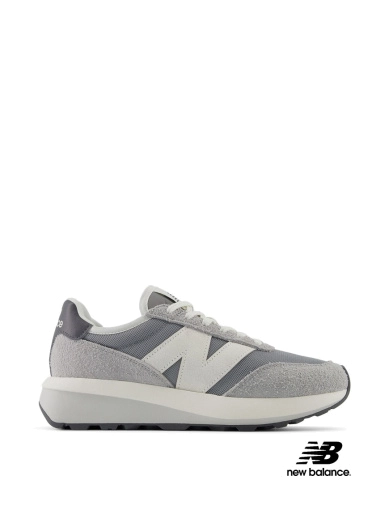 Чоловічі кросівки New Balance 370 замшеві сірі (U370AH) фото 1