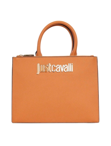 Сумка Just Cavalli з логотипом бежева фото 1
