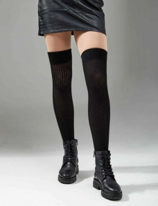 Женские гольфы Legs PARIGINA RIB COTONE черные - фото  - Miraton
