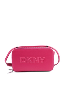 Жіноча сумка camera bag DKNY з екошкіри бордова з логотипом. - фото  - Miraton