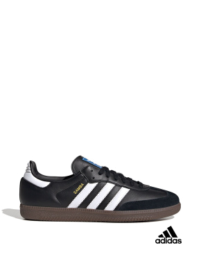 Жіночі кеди Adidas Samba шкіряні чорні - фото 1 - Miraton