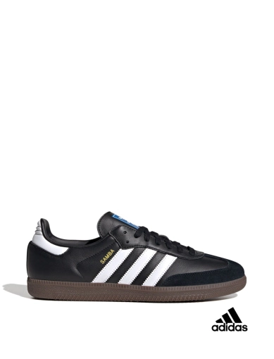 Женские кеды Adidas Samba кожаные черные фото 1