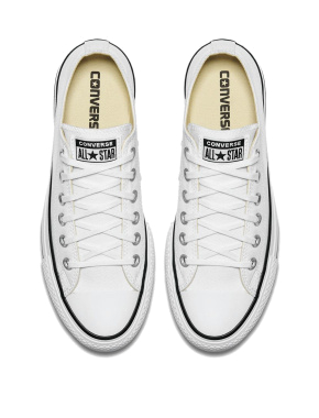 Женские кеды Converse Chuck Taylor All Star Lift Platform тканевые белые - фото 4 - Miraton