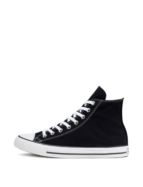 Женские кеды Converse Chuck Taylor All Star Hi тканевые черные - фото 3 - Miraton